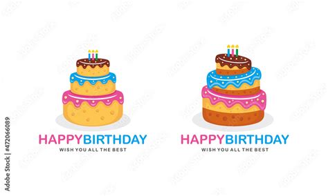 Birthday cake logo design vector illustration Stock Vector | Adobe Stock