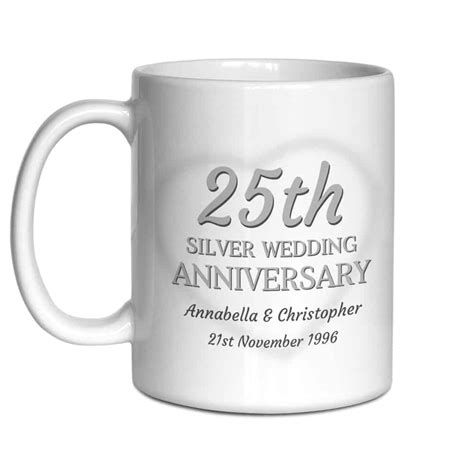25th Silver Wedding Anniversary Custom Mug | 365Canvas