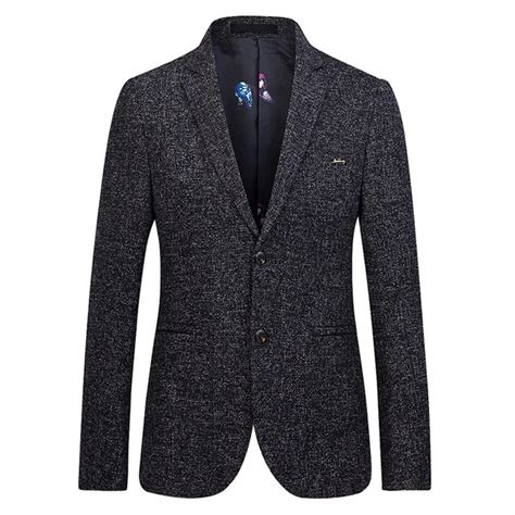 Mens Wool Blend Blazers Slim Fit Blazer Men Business Casual Suits Wedding Groom Dress Blazers ...