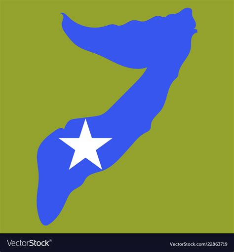 Somalia map with waving flag country Royalty Free Vector