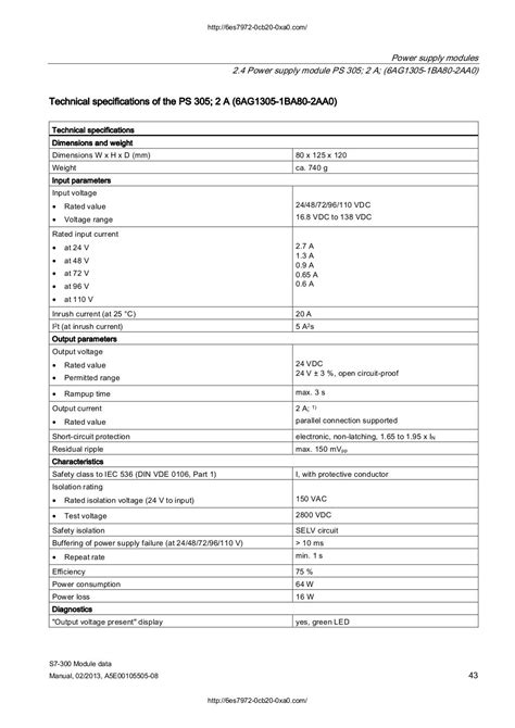 Siemens s7 300 module data manual