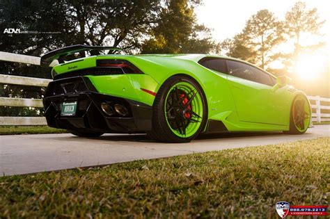 Neon Green Lamborghini Huracan Rolling on Colormatched ADV1 Wheels #Lamborghini | Lamborghini ...