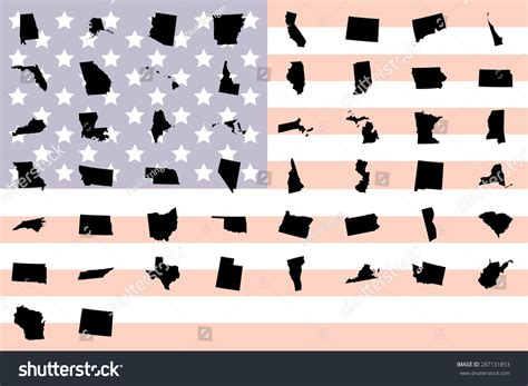 Illustrated United States State Shapes Stock Vector (Royalty Free ...