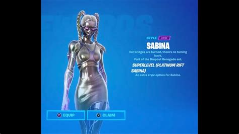 Fortnite platinum rift Sabina skin gameplay - YouTube