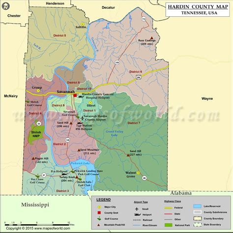 Hardin County Map, TN | Map of Hardin County Tennessee