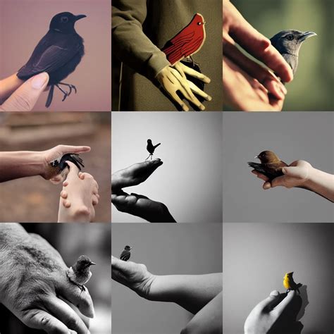 A hand with a bird sitting on it | Stable Diffusion | OpenArt