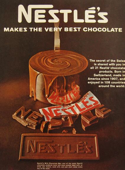 1967 Nestles Chocolate Bar Ad, Vintage Candy & Gum Ads