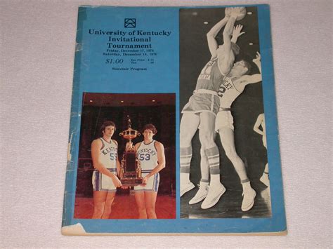 Vintage 1976 University Of Kentucky Wildcats Basketball Tournament ...