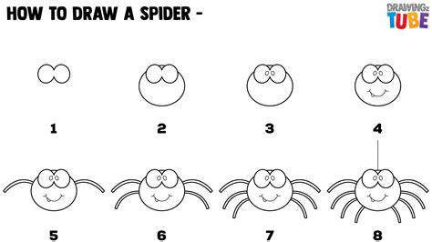 Easy Step By Step Spider Drawing at Drawing Tutorials