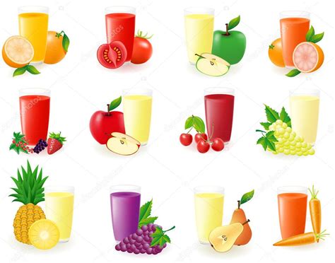 Set of icons with fruit juice vector illustration Stock Vector Image by ©kontur-vid #11529502