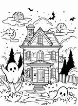 20  Haunted House Coloring Pages Free Printable PDF & Online sketch template