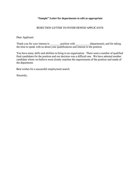 39 Job Rejection Letter Templates & Samples ᐅ TemplateLab