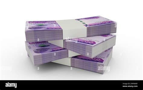 3d rendering of Stack of Ethiopian birr notes. Few bundles of Ethiopian ...