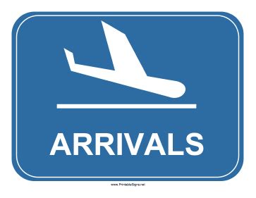 Printable Airport Arrivals Sign