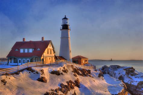 Portland Head Light - New England Lighthouse - Cape Elizabeth Maine ...