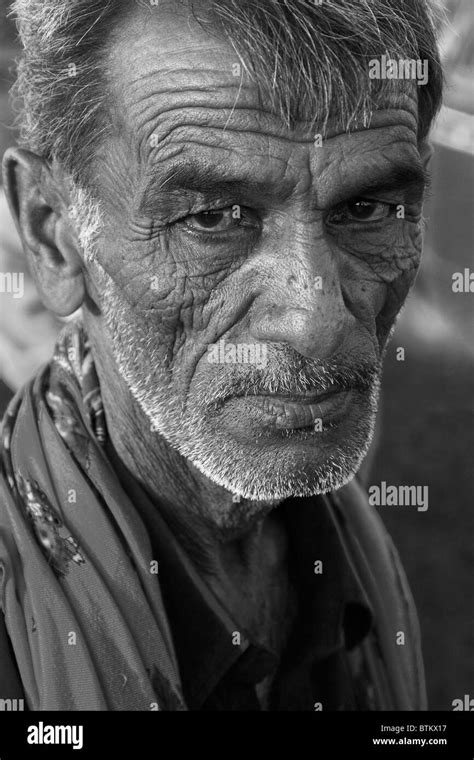 Old Indian Man in Black and White Stock Photo - Alamy