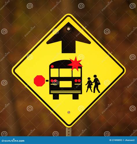 School Bus Stop Ahead Sign Stock Photography - Image: 27490892