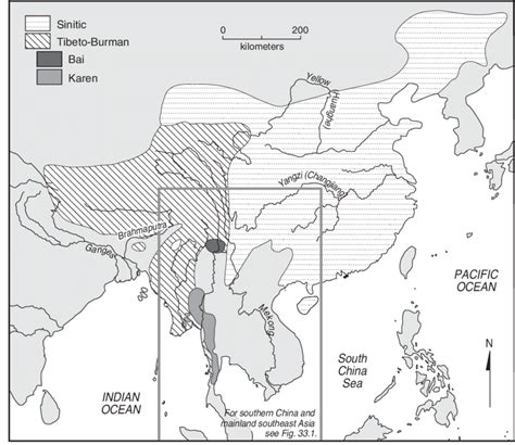 1 The distribution of the major components of the Sino-Tibetan language... | Download Scientific ...