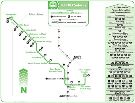 Baltimore Subway Map (metro) • Mapsof.net