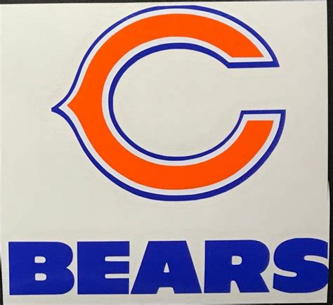 Chicago Bears Blue & Orange Vinyl Digital Cut Car Decal | Etsy