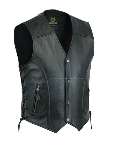 Motorbike Leather Vest / Leather Vest Motorcycle / Leather Biker Vest - Buy Biker Leather Vest ...