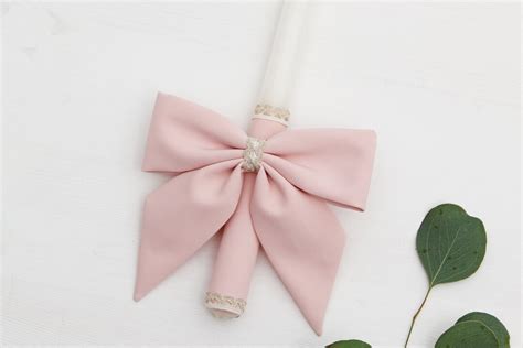 Candle Decoration Baptism Candle Deco Communion Decoration Pink Color, Christening Confirmation ...