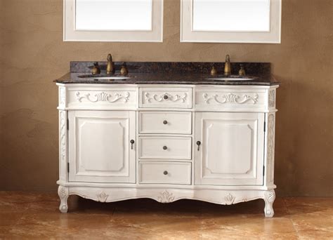 60 Inch Double Sink Bathroom Vanity in Antique White UVJMF206001551960