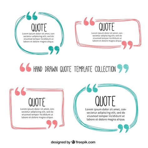 Premium Vector | Hand drawn cute quote frames