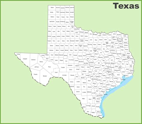 Texas County Map - List of counties in Texas - Ontheworldmap.com