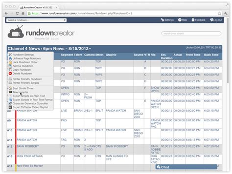 Teleprompter | Rundown Creator | broadcast television rundown software