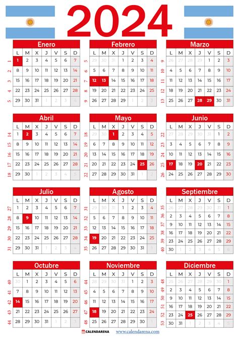 Calendario 2024 argentina con festivos PDF | by Calendarena | Medium