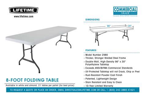 8-FOOT FOLDING TABLE