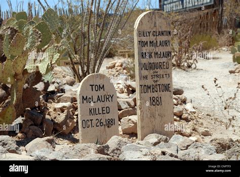 Gravestone in Boothill Cemetery, Tombstone, Arizona Stock Photo - Alamy