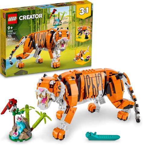 Lego Creator 31129 Kit de construction 3 en 1 Tigre majestueux ; jouets ...