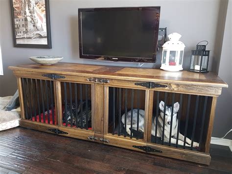 DIY Double wooden dog crate #handmade #crafts #HowTo #DIY Wood Dog ...