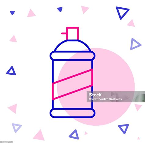 Line Paint Spray Can Icon Isolated On White Background Colorful Outline Concept Vector Stock ...