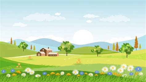 Panorama view of spring village Premium Vector | Premium Vector #Freepik #vector #background # ...