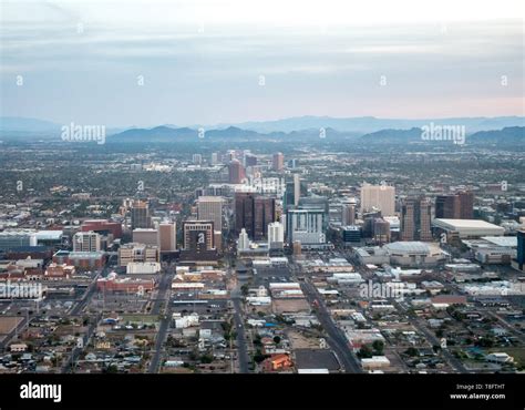 Aerial View of Downtown Phoenix at Dusk Stock Photo - Alamy