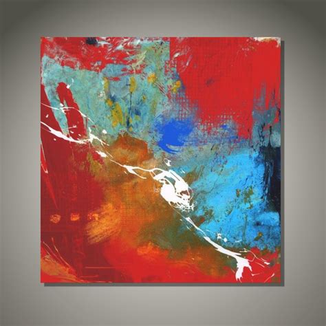 Large Handmade Square Abstract Acrylic Painting on Canvas. - Etsy