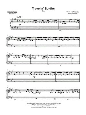 "Travelin' Soldier" Sheet Music - 3 Arrangements Available Instantly ...