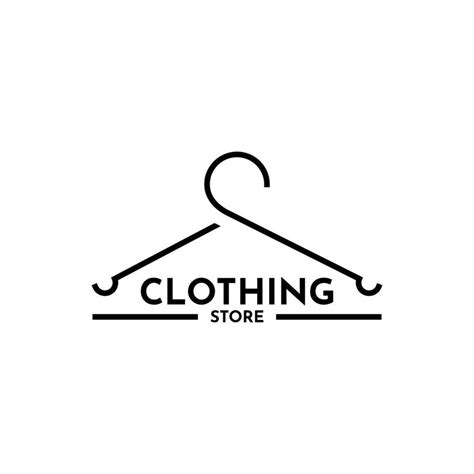 clothing store logo design with hanger, vector illustration | Shop logo design, Clothing brand ...