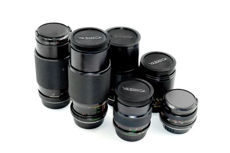 Collection of 7 Yashica Manual Lenses from private collection. C/Y mount, all in excellent ...