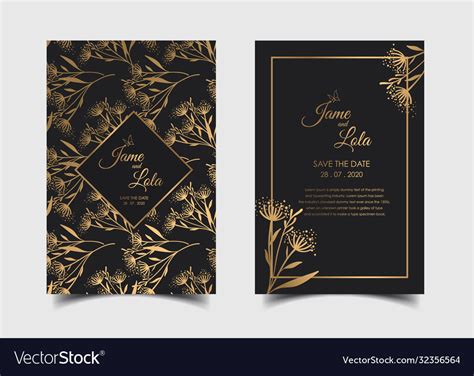 Wedding invitation card template Royalty Free Vector Image