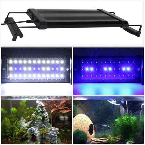 Europe Plug Aquarium Light LED Fish Tank light Fish Aquatic Decor Clip Lamp White Blue Light 6W ...