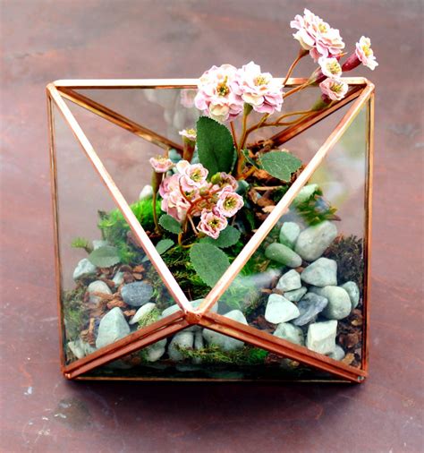 DIY Geometric Glass Terrarium with Faux Plants - Soap Deli News