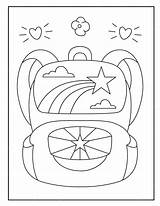 Premium Vector  School bag coloring Pages For Kids sketch template