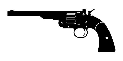 Gun Revolver Icon Vintage Pistol Silhouette Western Handgun Vector Illustration Stock ...