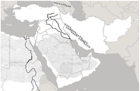 Middle East Map (LANDFORMS ONLY) Diagram | Quizlet