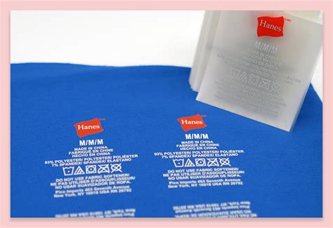 High Quality Custom Printed PET Tagless Heat Transfer Clothing Care Labels for Garment ...