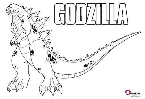 Free printable Godzilla coloring pages for kids. | BubaKids.com